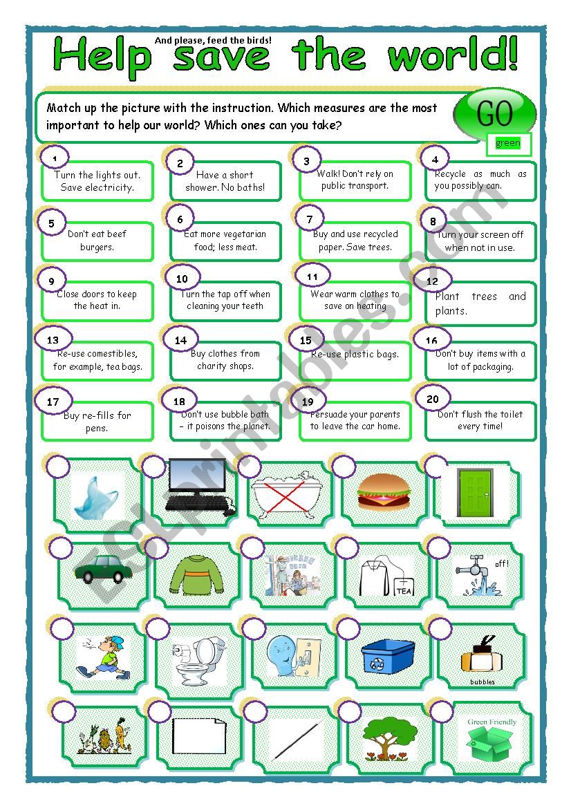 Save the world! worksheet