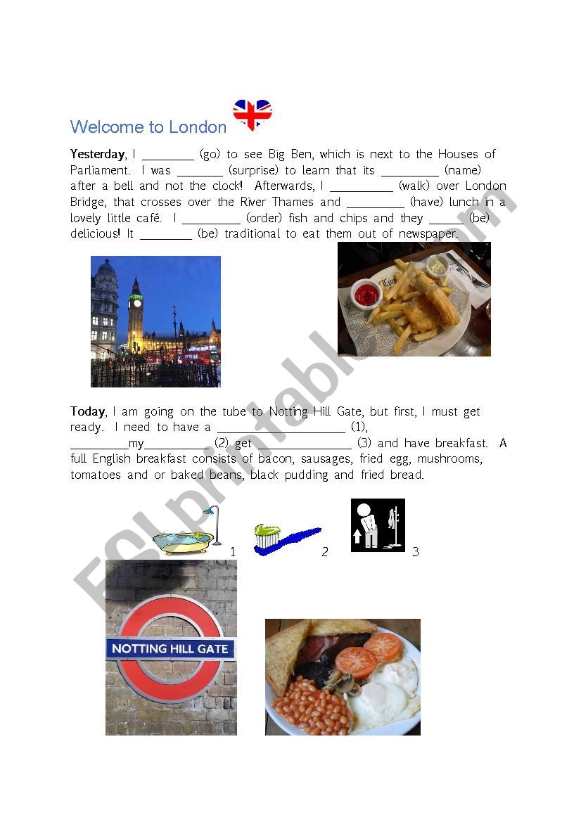 Welcome to London worksheet