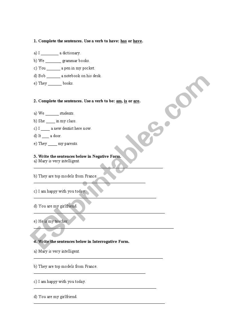 activity worksheet