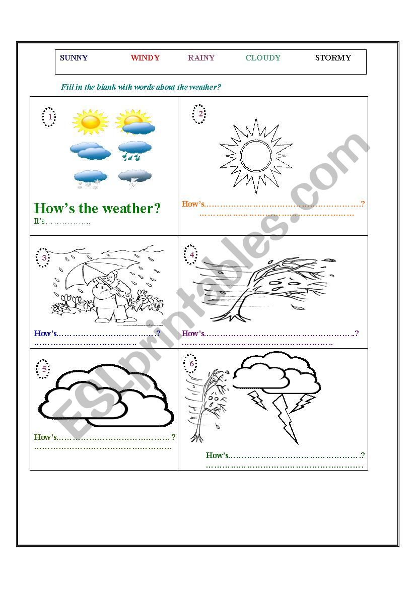 Hows the weather ?  worksheet