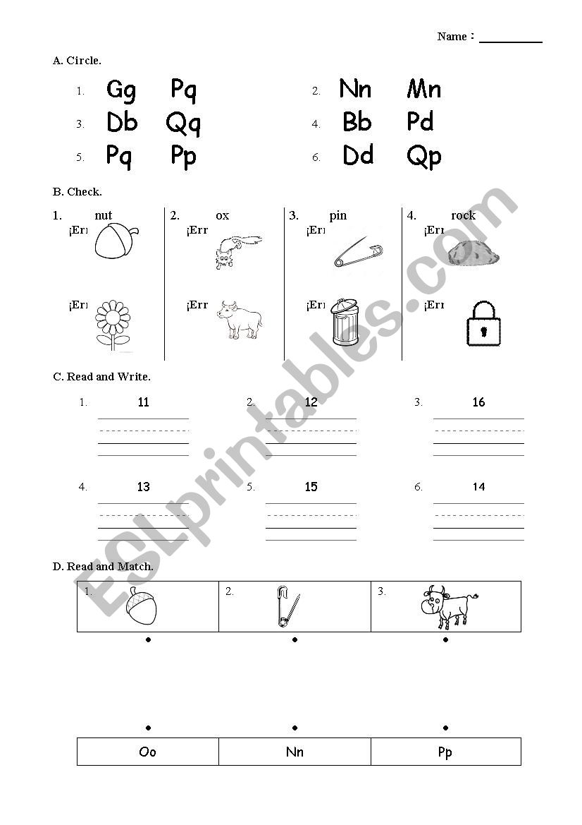 letters worksheet