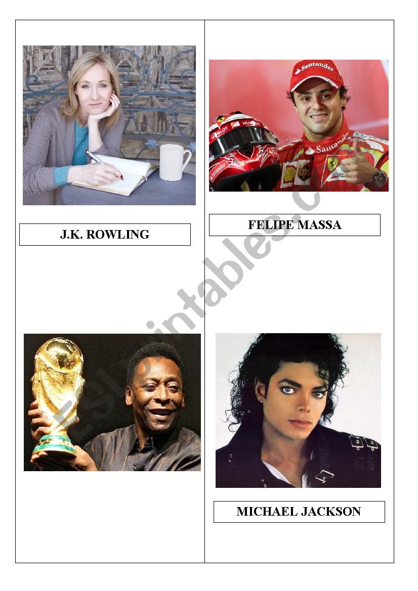 People cards - part 2 worksheet