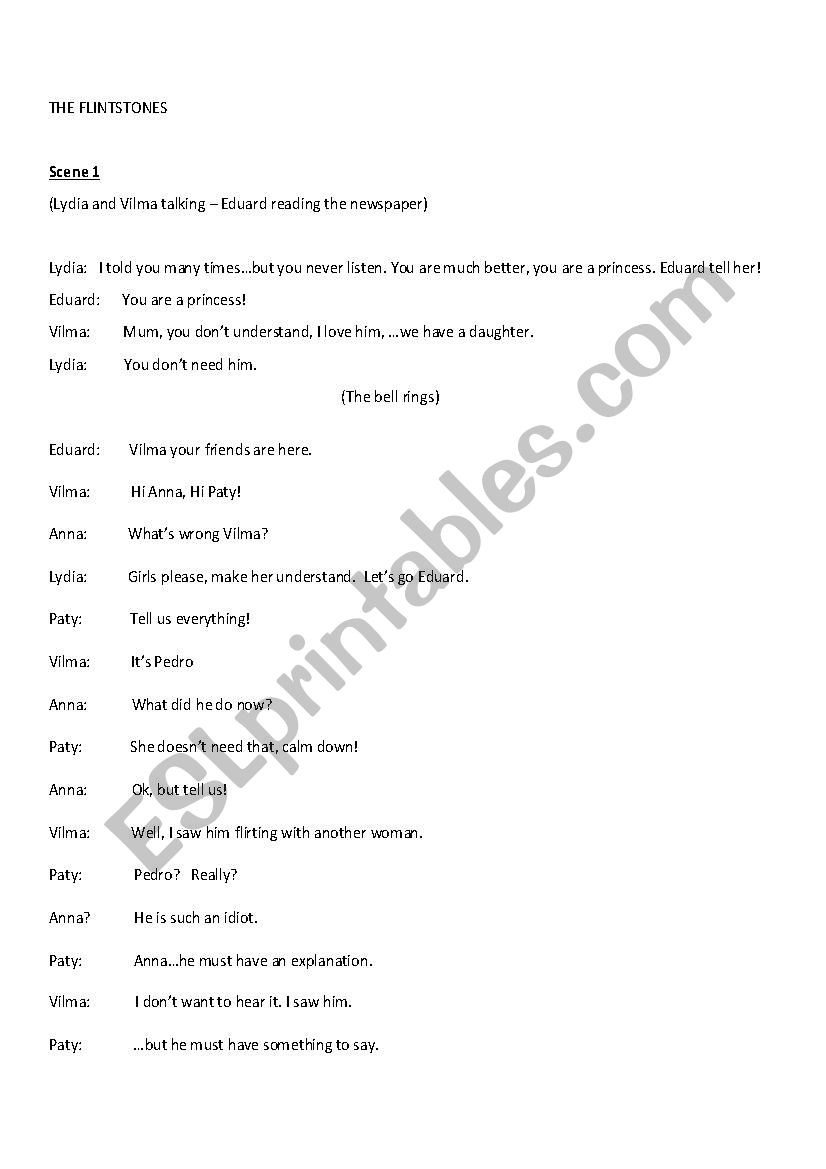 The Flintstones Play worksheet