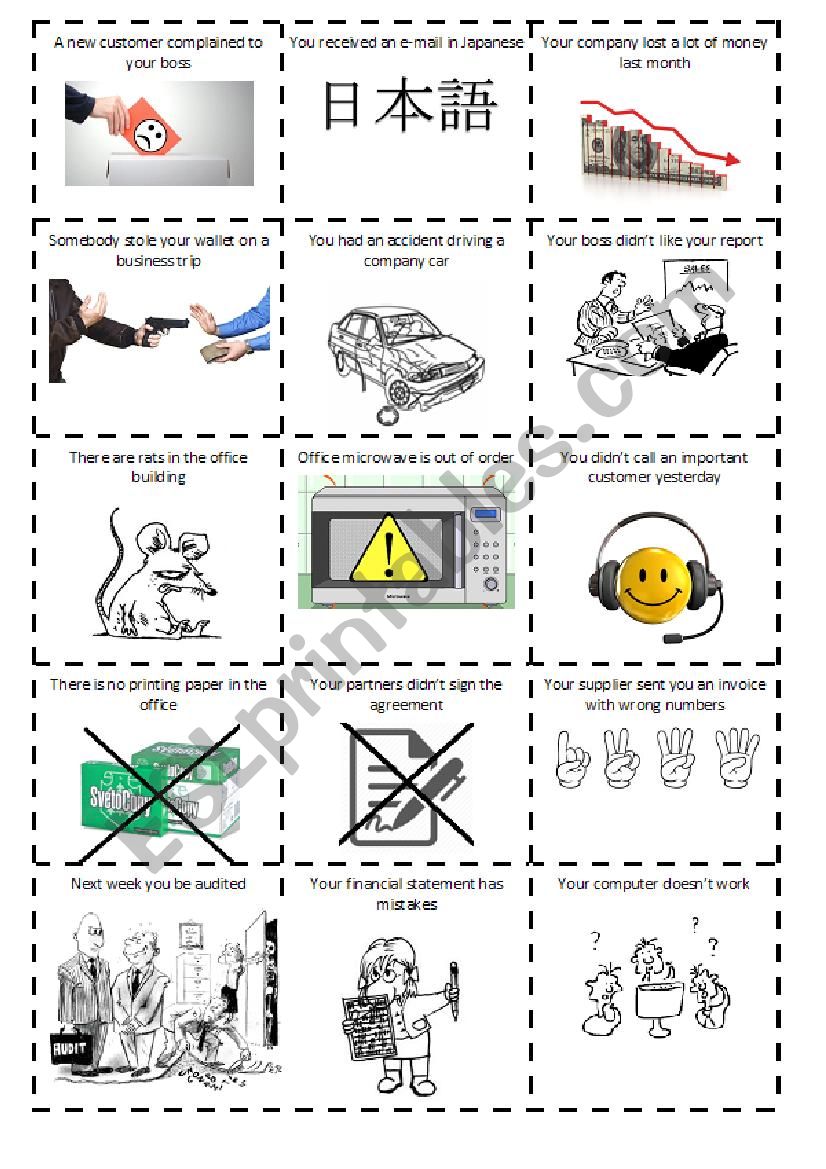 Problems at work part 2 worksheet