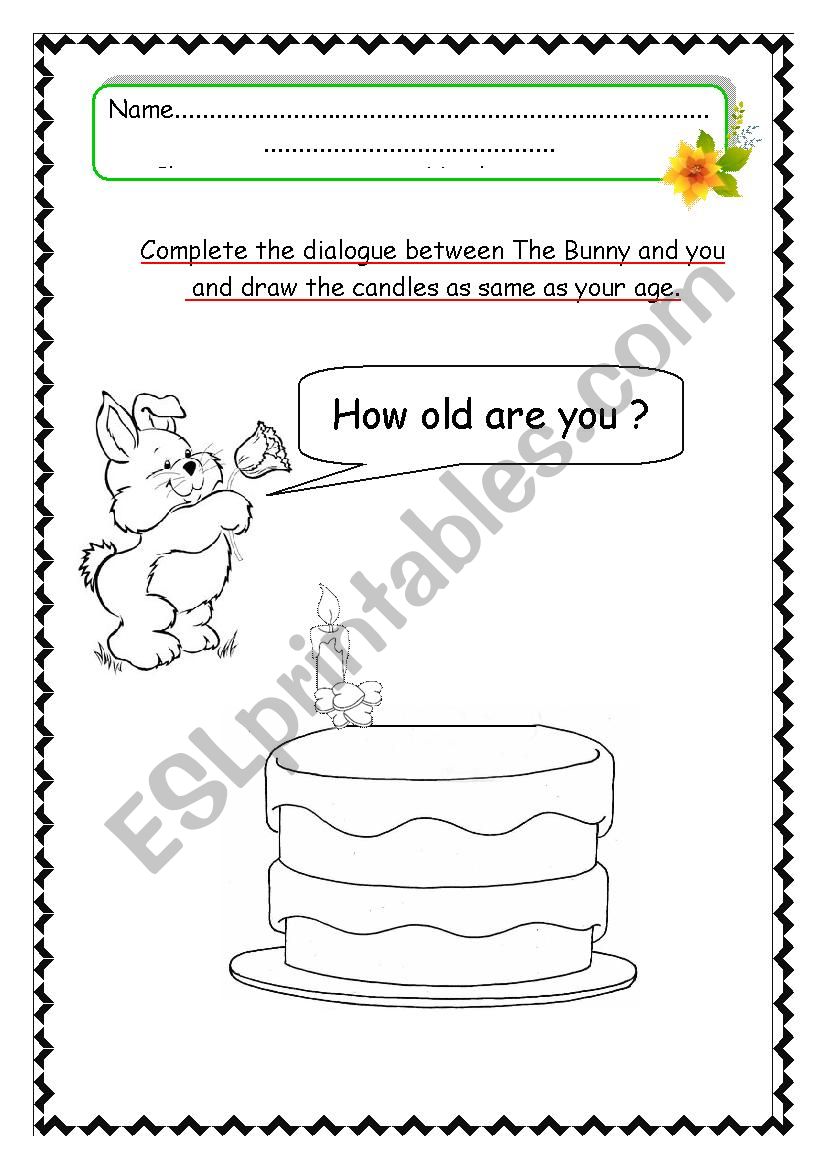 age worksheet