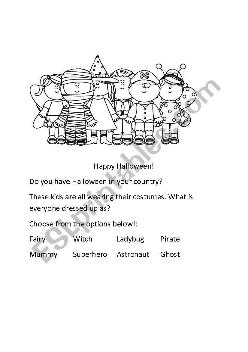 Happy Halloween worksheet