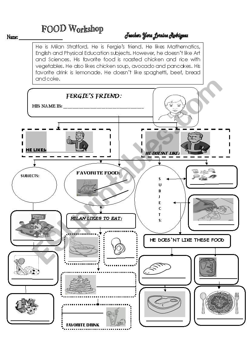 FOOD READING  worksheet