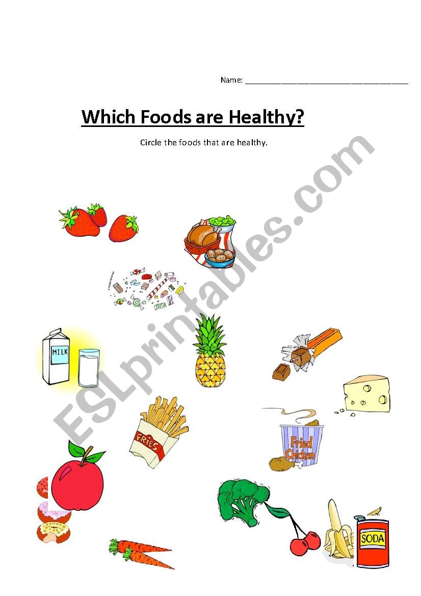 Foods worksheet