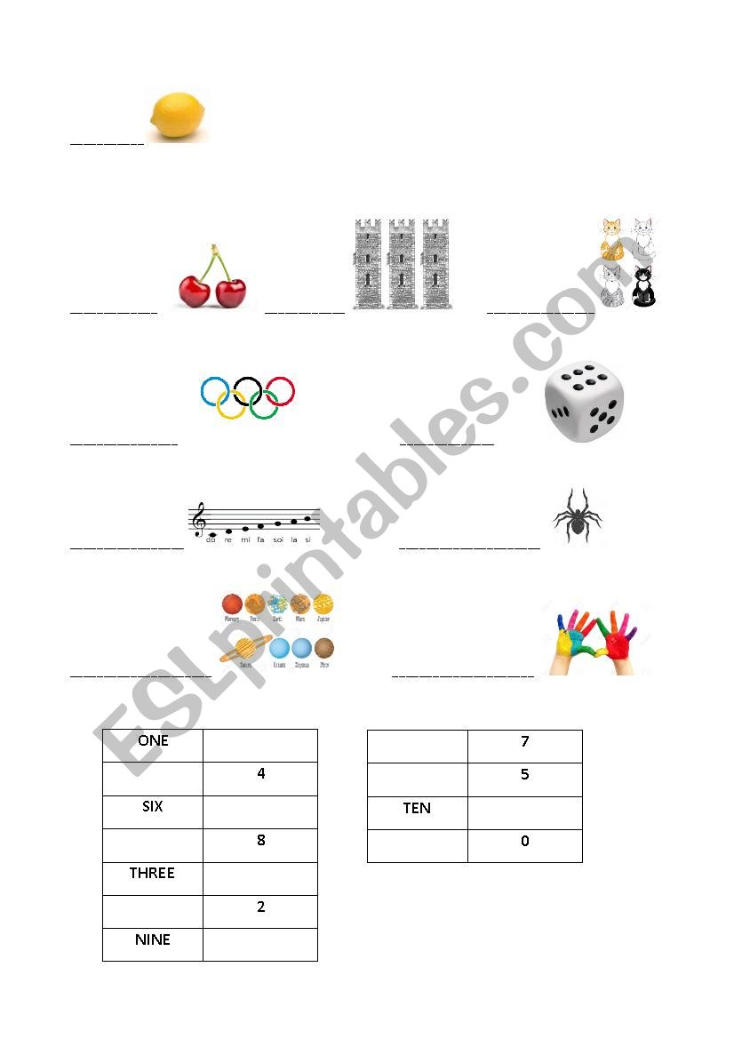 Numb3rs! worksheet