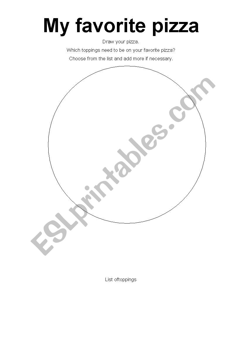 Pizza worksheet