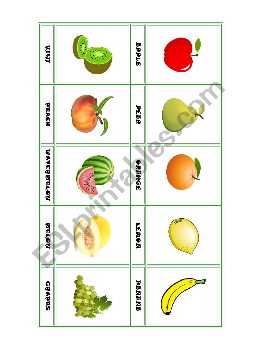 Fruit worksheet