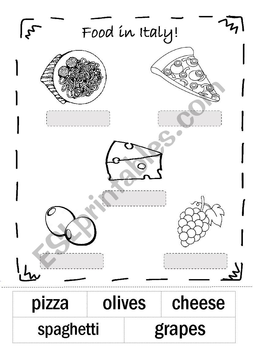 Italian Food worksheet