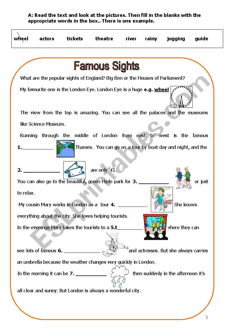 Placement Test worksheet