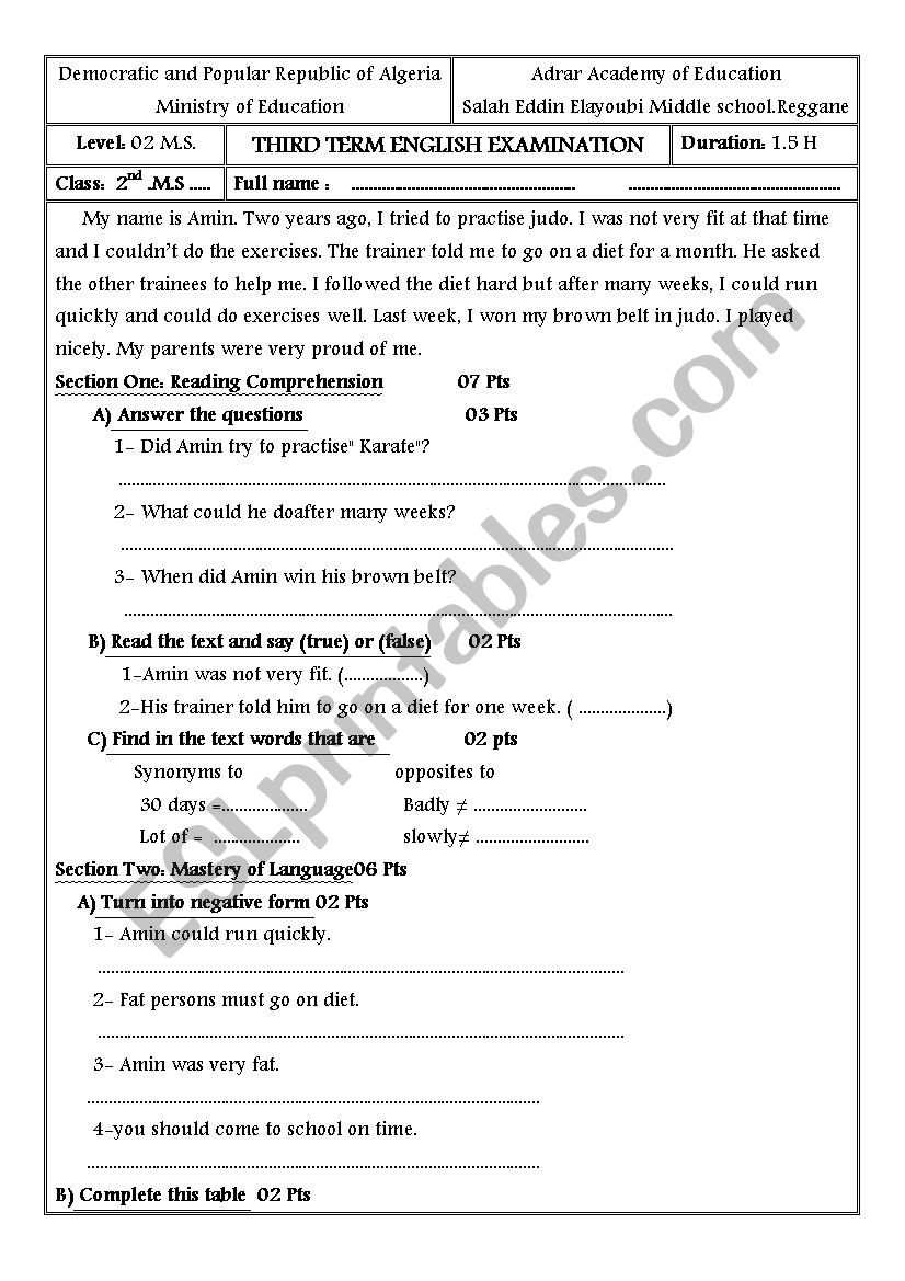 a diet worksheet