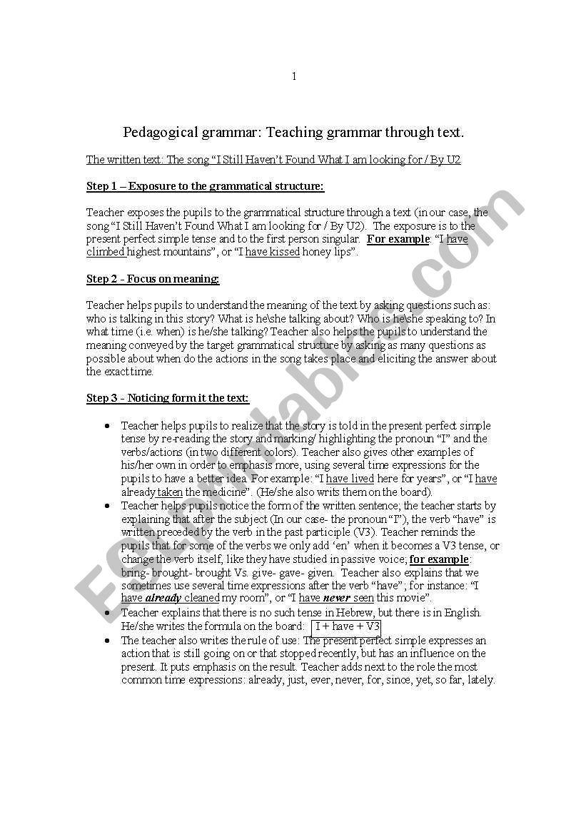 present perfact  worksheet