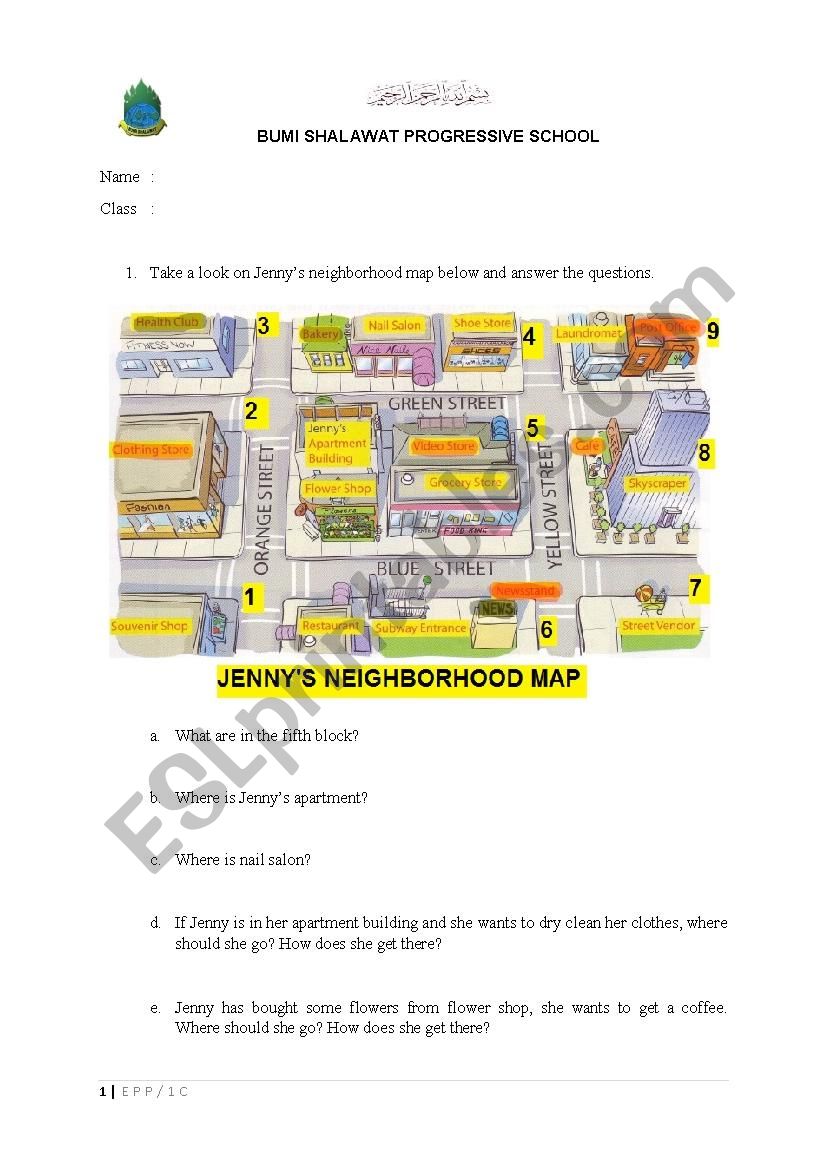 Around Town and Country worksheet