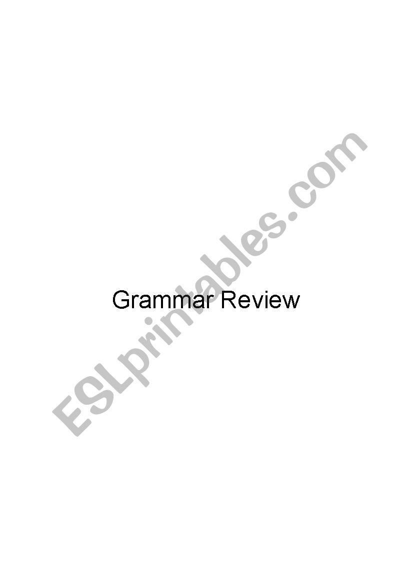 Grammar Review worksheet