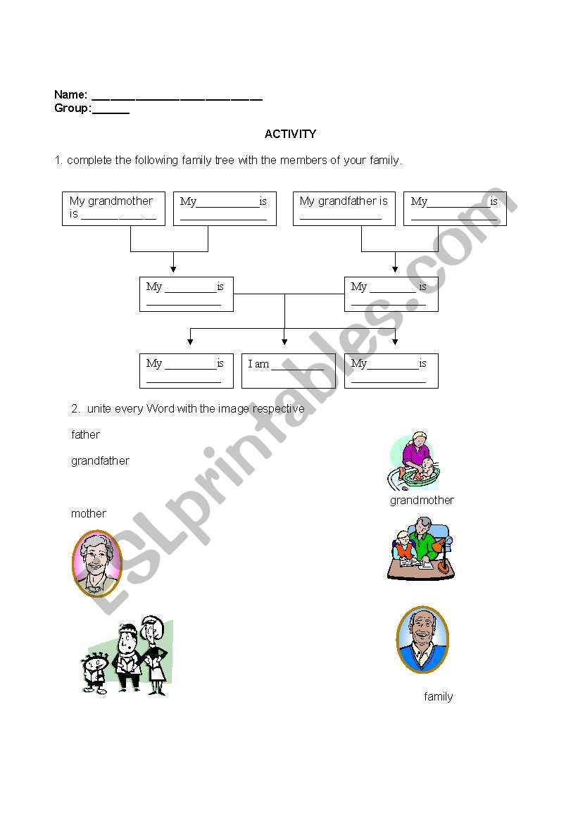 members of the family worksheet