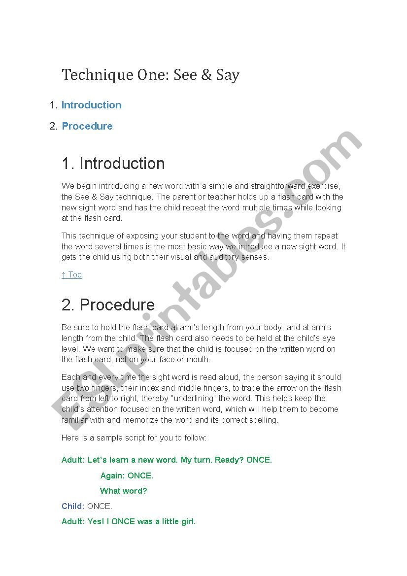 how to teach sight words worksheet