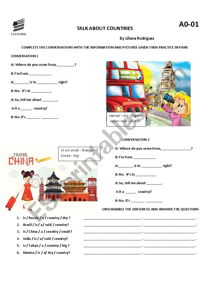WHERE ARE YOU FROM? worksheet
