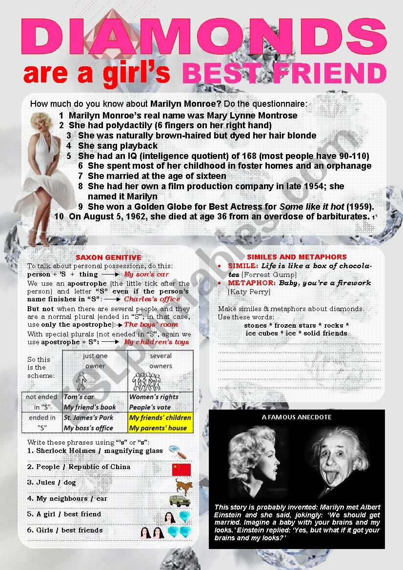 Marilyn Monroe - Diamonds are a girlÂ´s best friend