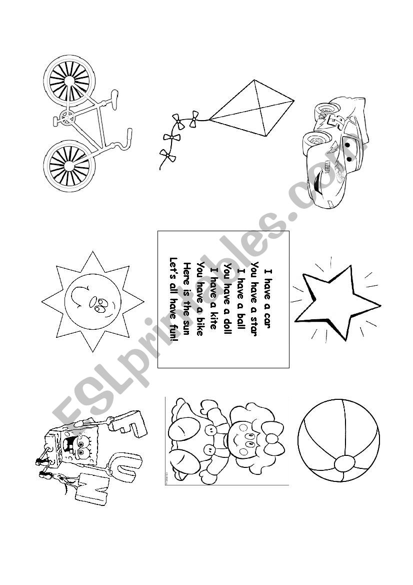 Toys Poem worksheet