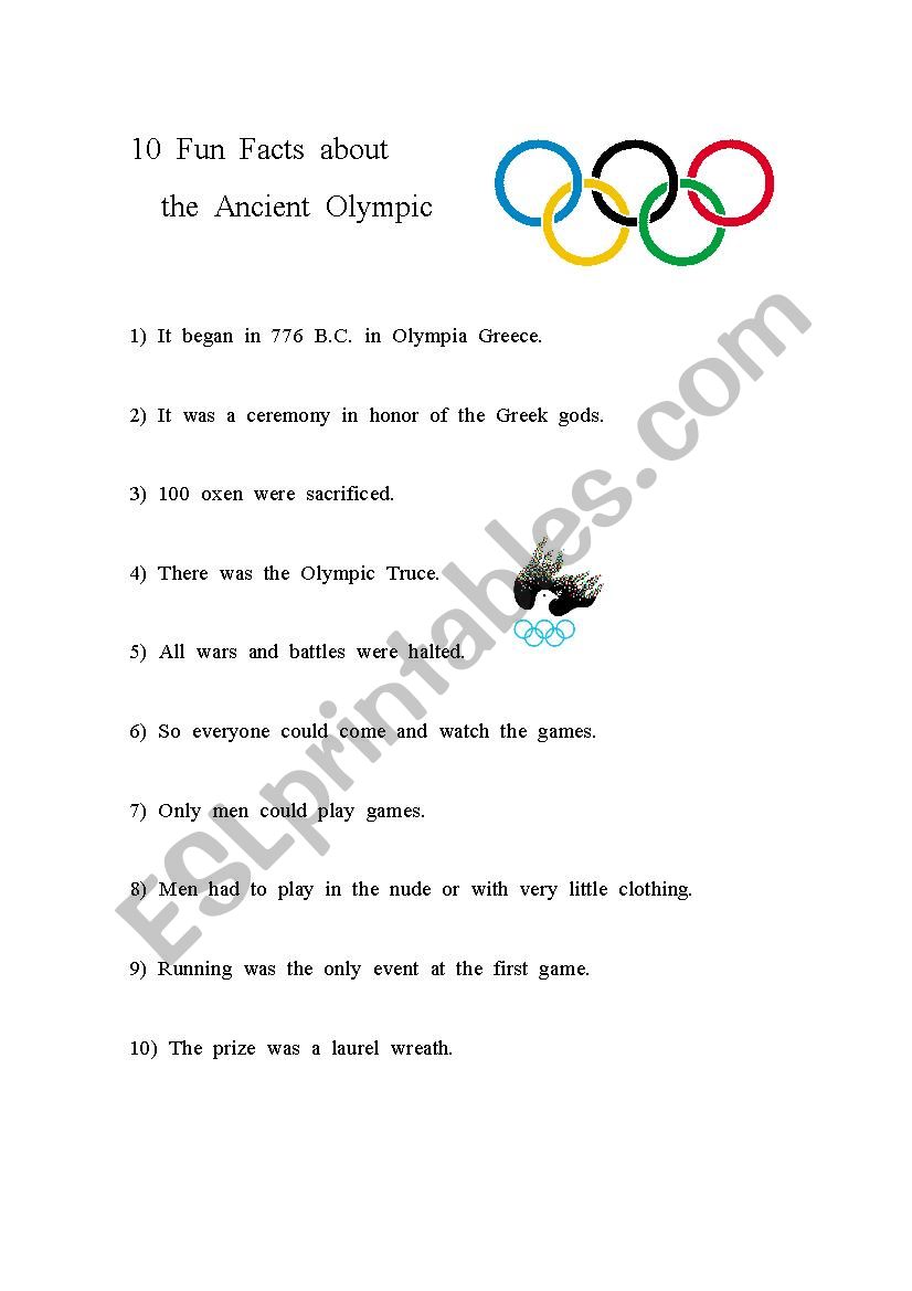 10 facts about the ancient olympic