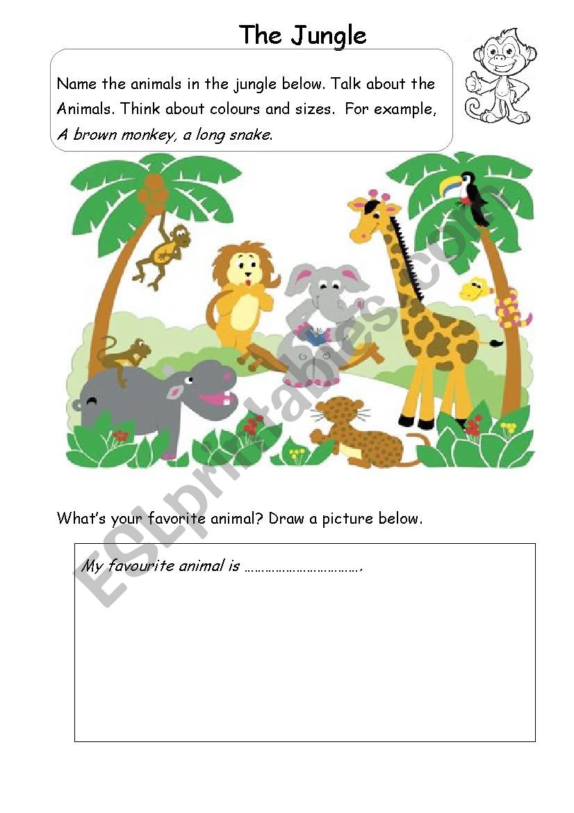 jungle-animals-esl-worksheet-by-chris-brookes