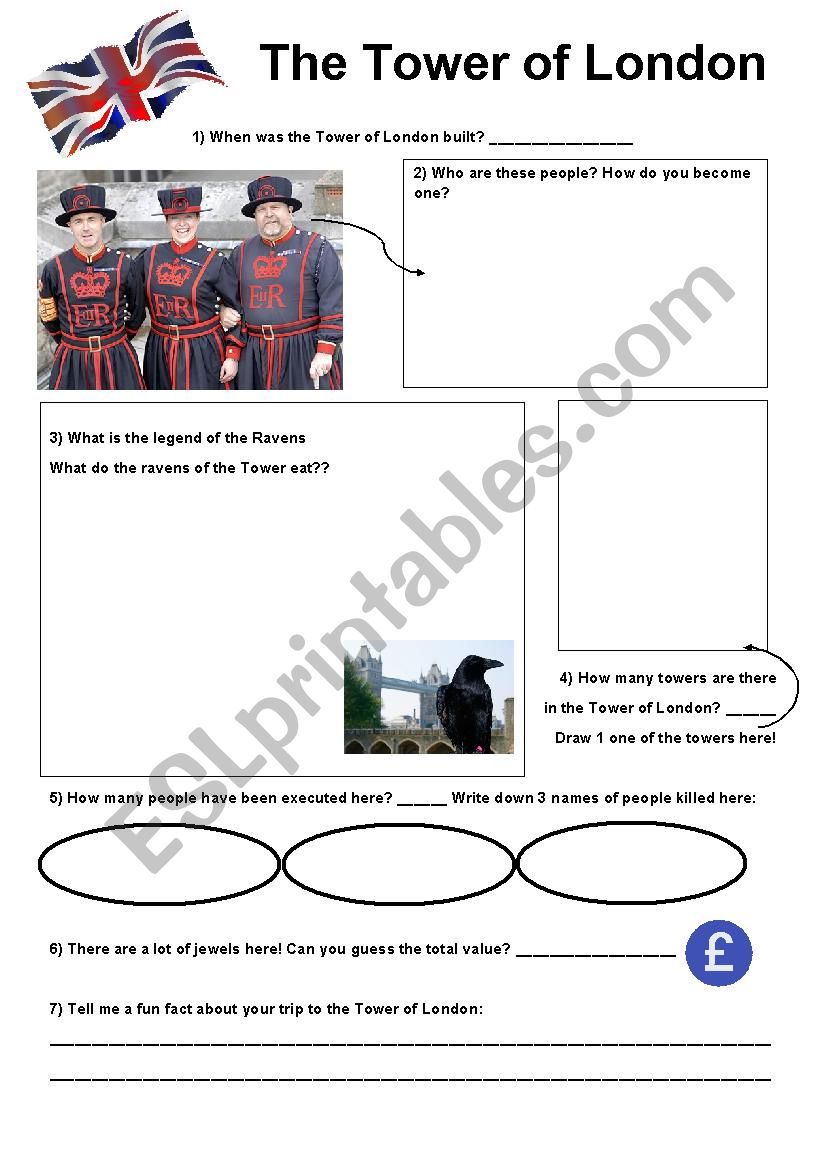 The Tower of London worksheet