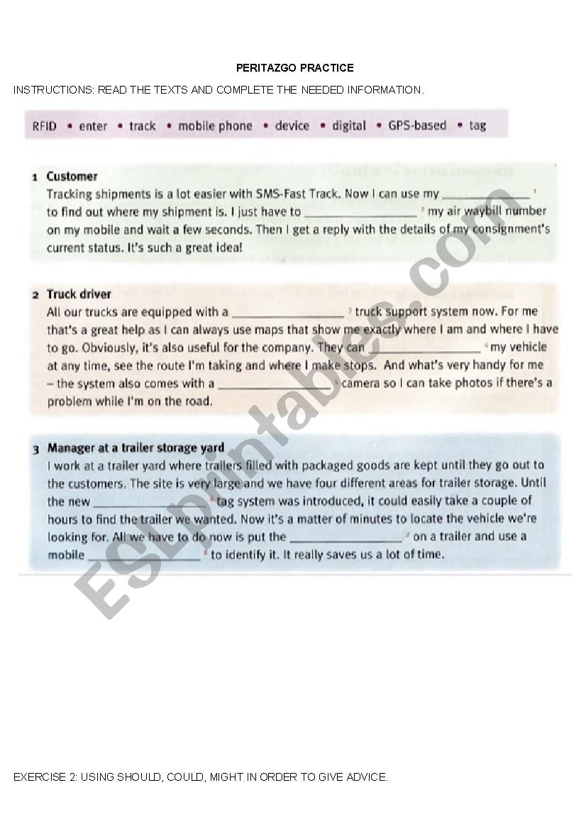 English for Logistic worksheet