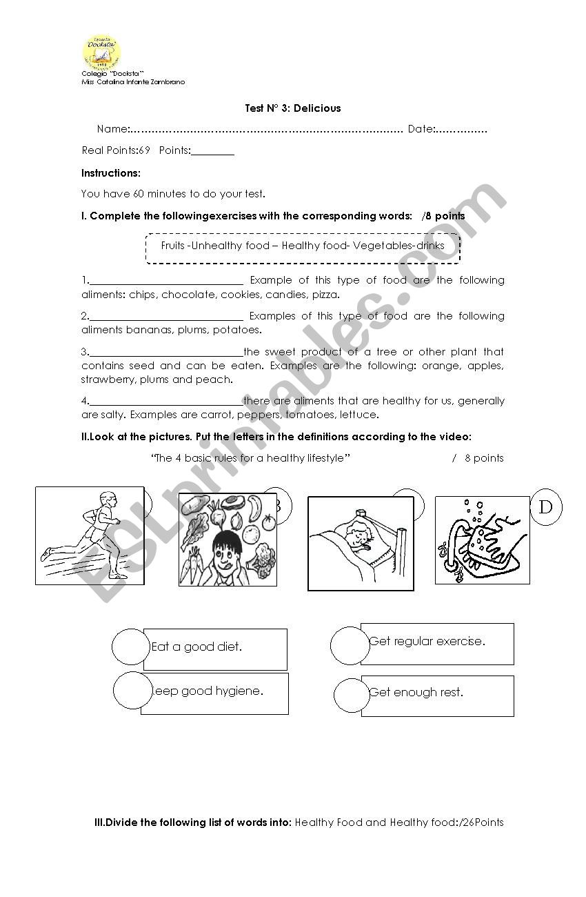 Delicious TEST worksheet