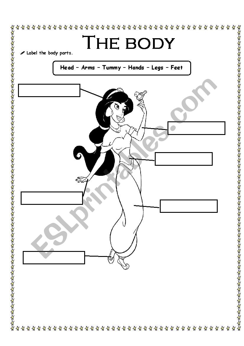 Body parts labeling worksheet