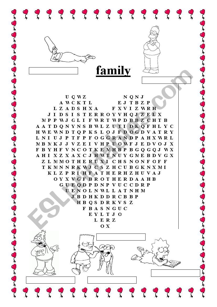 Simpsons family word search II