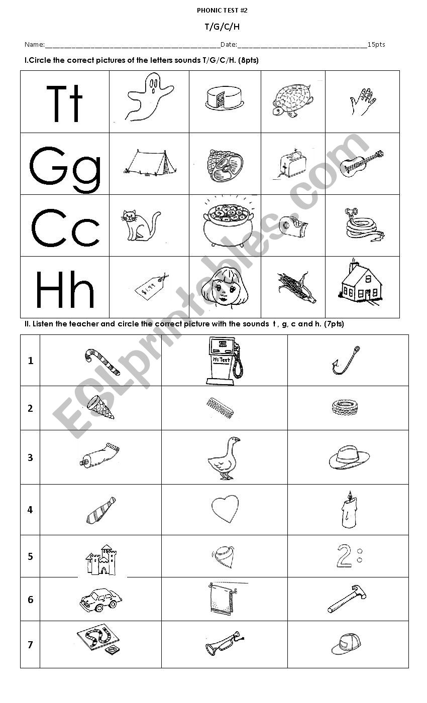 Consonants Sounds worksheet