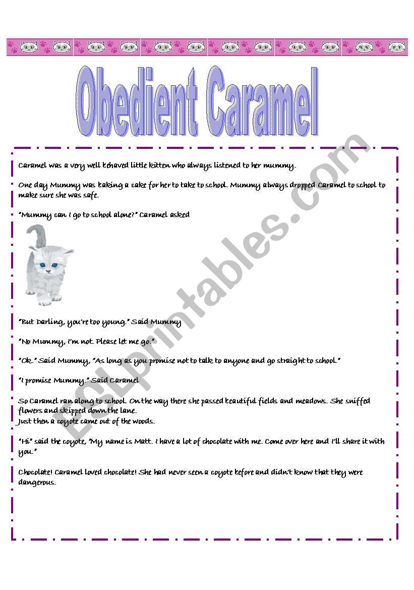 Obedient Caramel worksheet