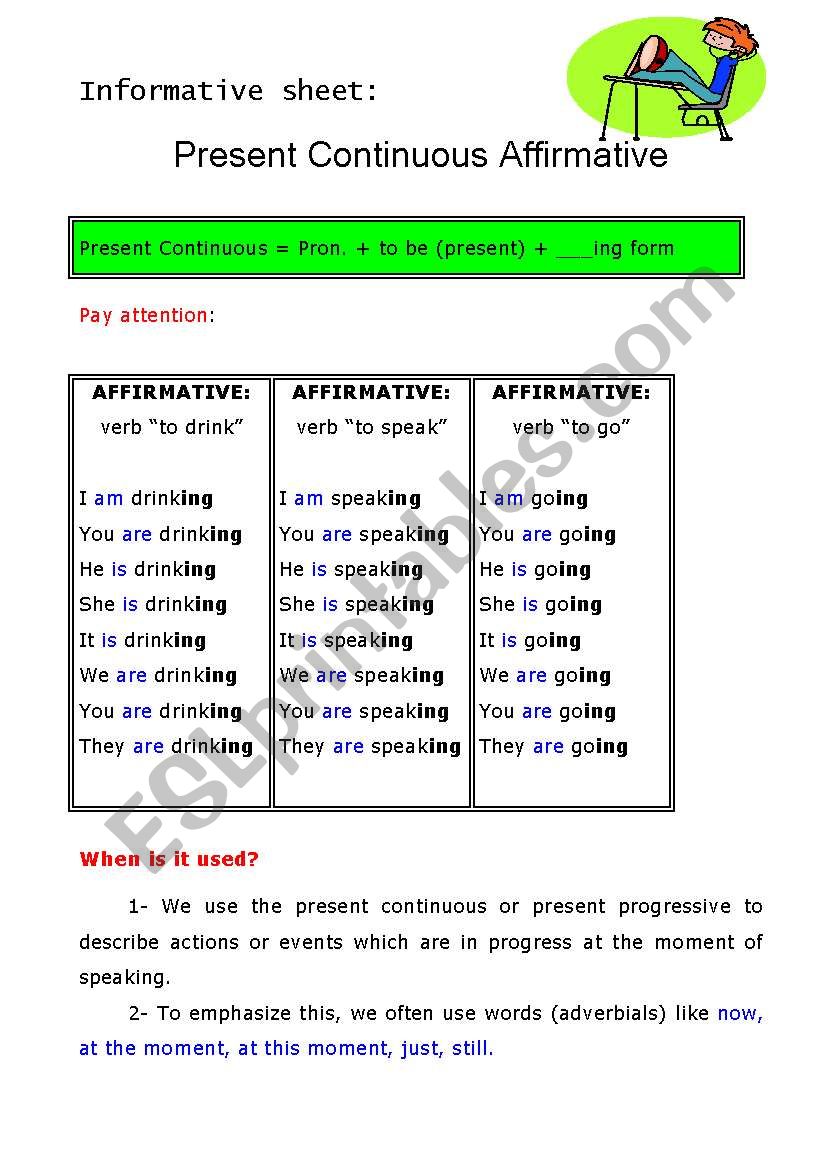 Present Continuous worksheet