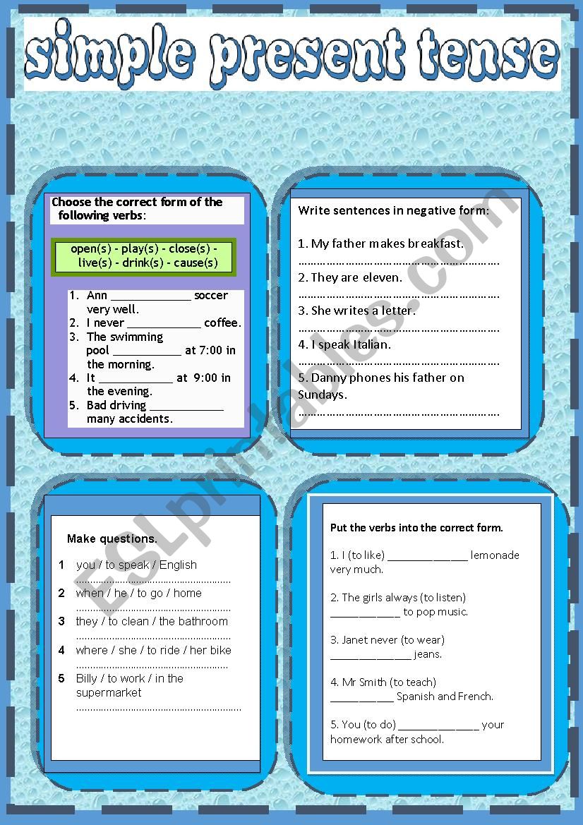 Simple Present worksheet