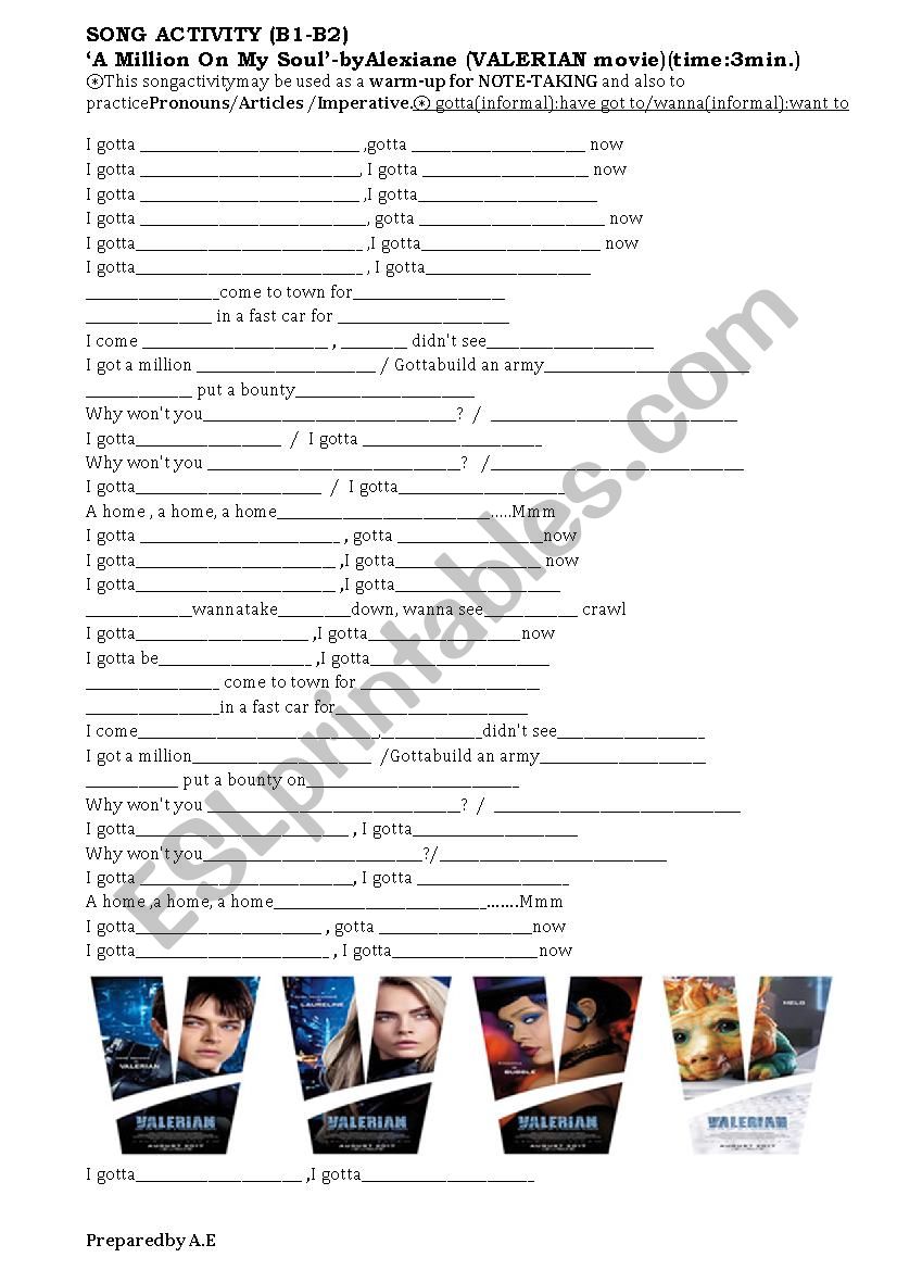 VALERIAN-Song Activity