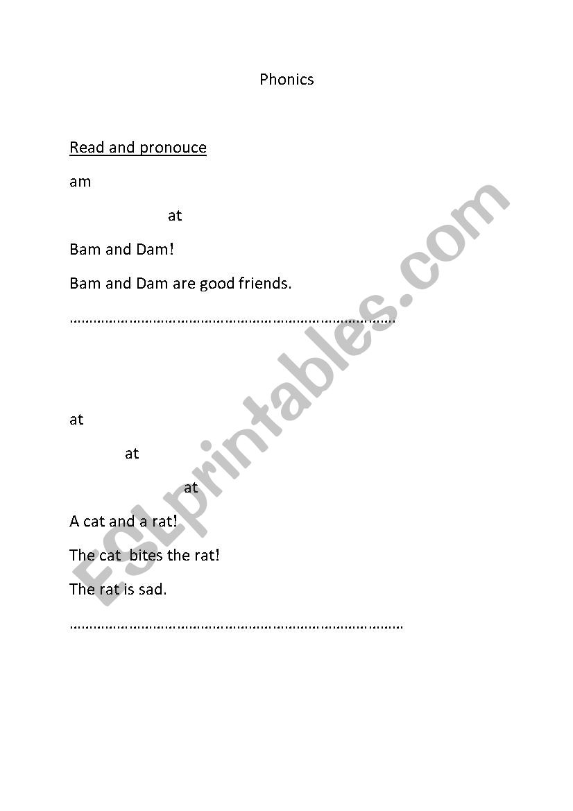 Phonics worksheet