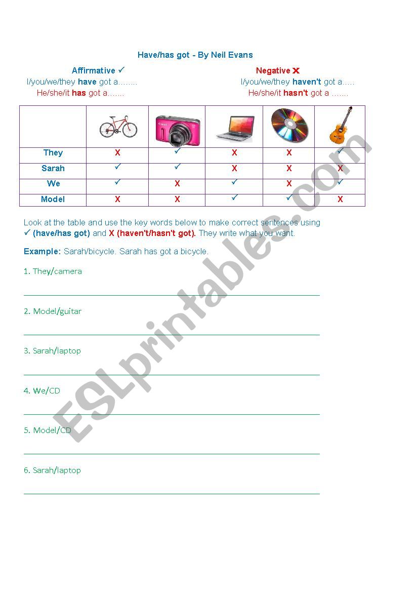 Have/has worksheet