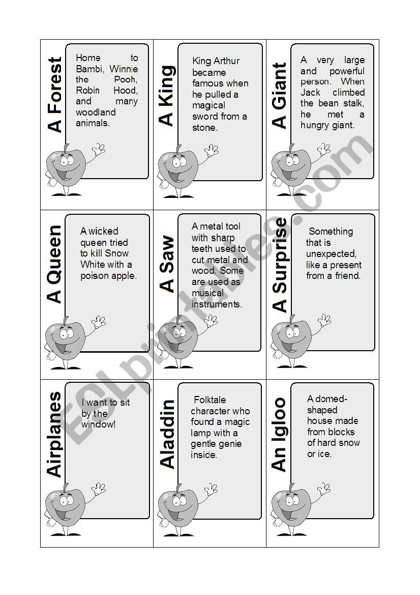 Apples to Apples Nouns 1 worksheet