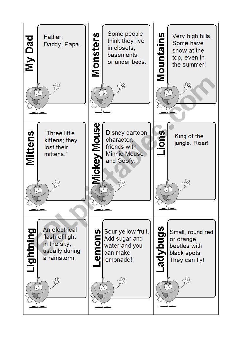 Apples to Apples Nouns 2 worksheet