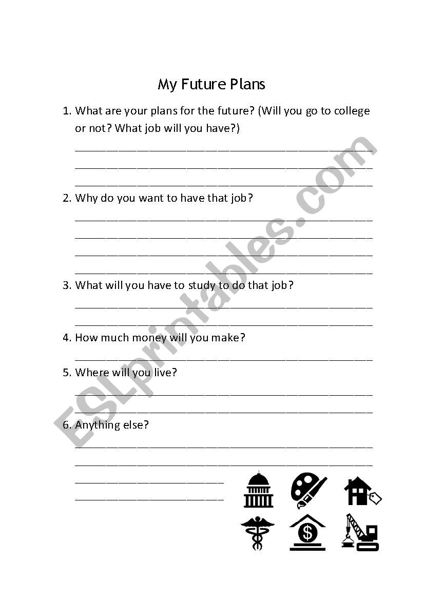 My Future Plans worksheet