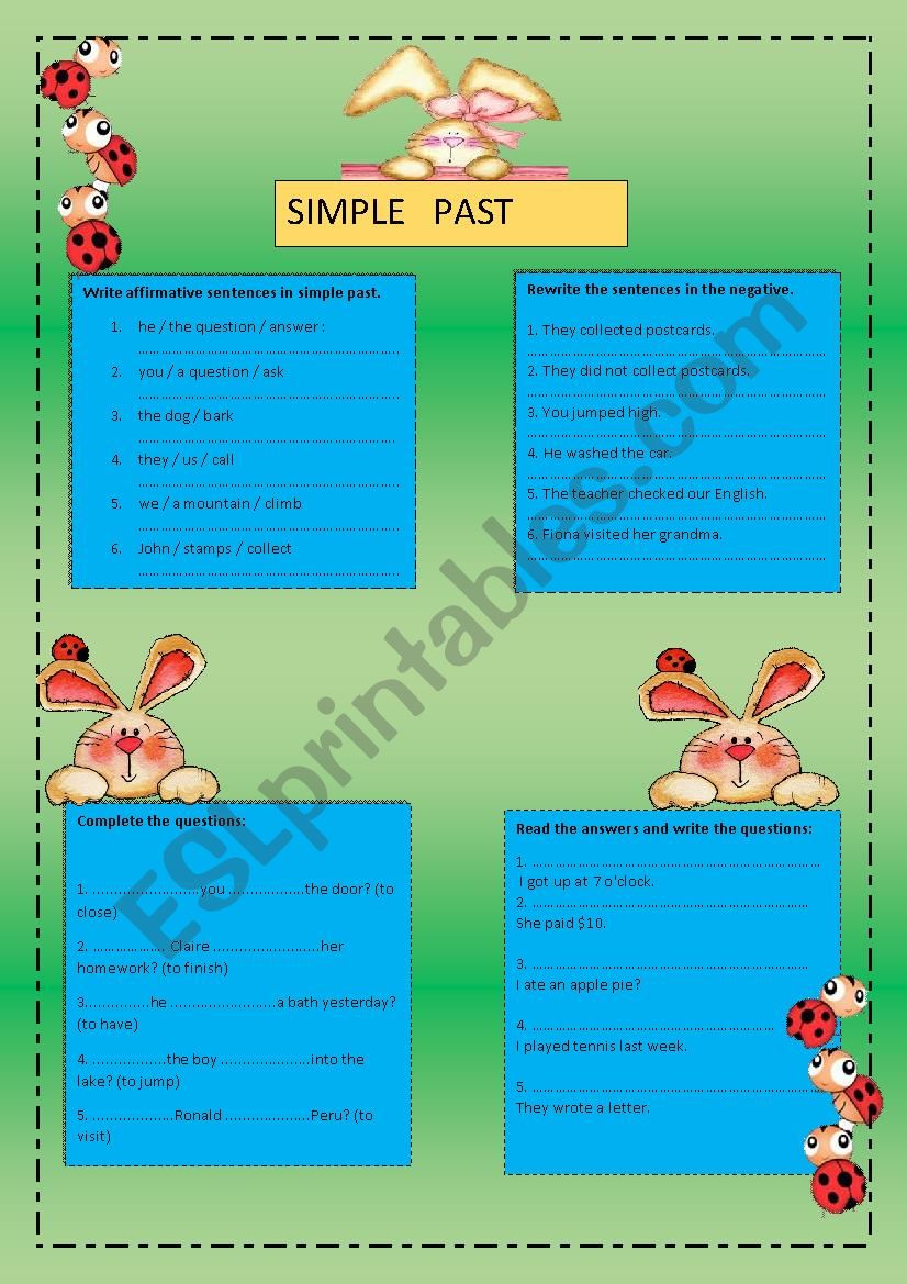 Past Simple exercises worksheet