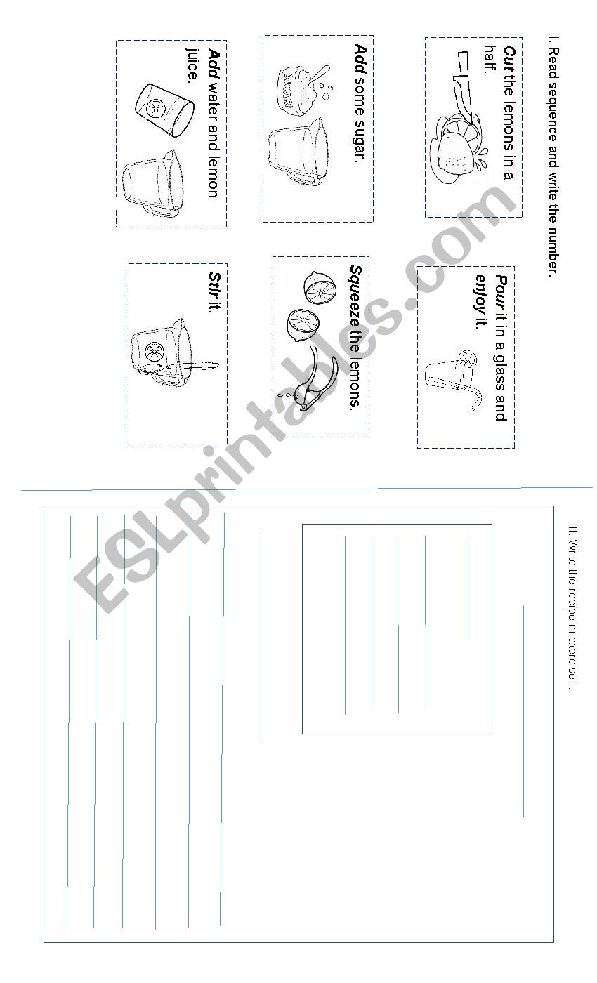 Lemonade recipe worksheet