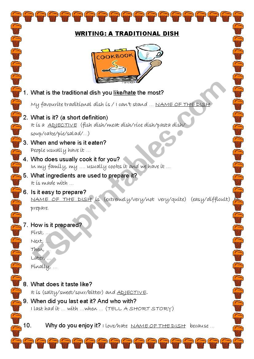 A TRADITIONAL DISH worksheet