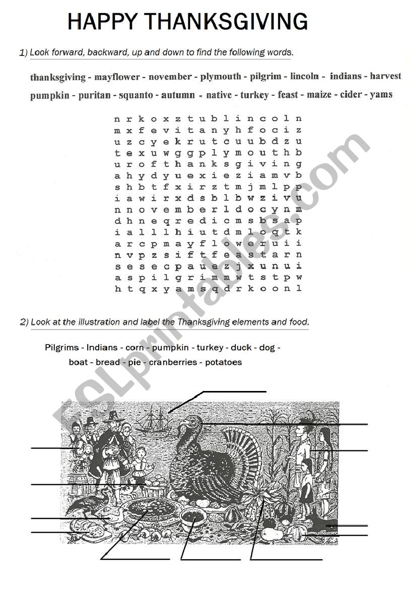 Happy Thanksgiving! worksheet
