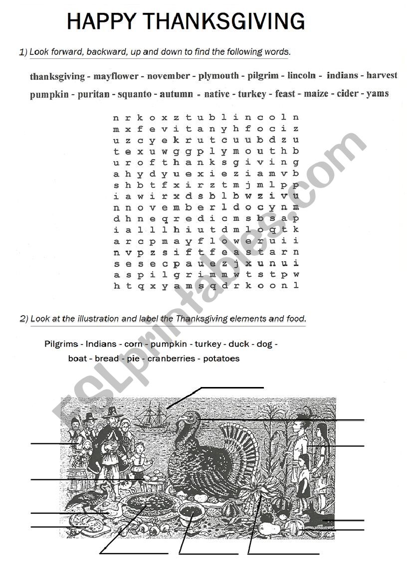 Happy Thanksgiving! worksheet