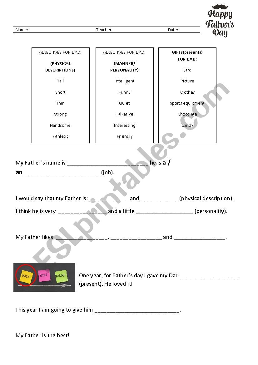 Fathers Day worksheet