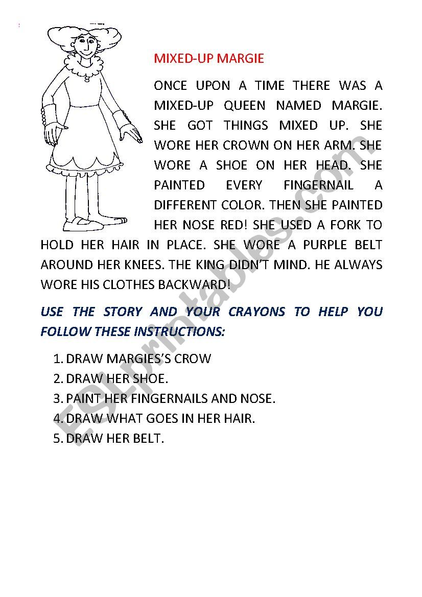 MIXED-UP MARGIE worksheet
